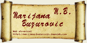 Marijana Buzurović vizit kartica